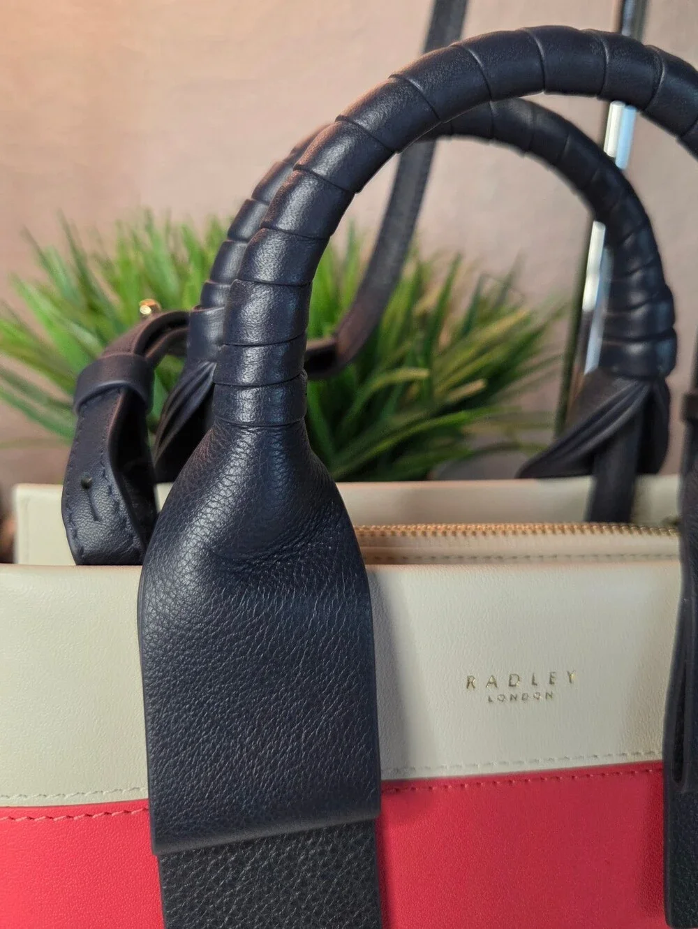 Radley London Finch Lane Stripe Leather Small Grab Crossbody Satchel